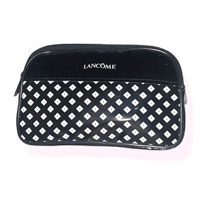 Lancome Vintage Black & White Zippered Cosmetic Toiletry Travel Bag